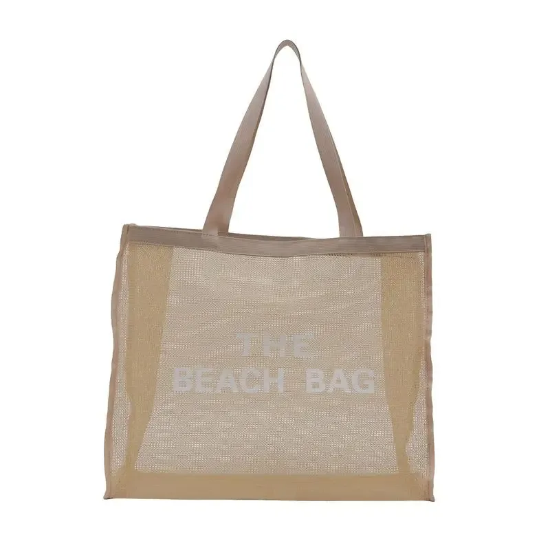 sac fourre-tout en maille pour femmes, grand sac de shopping réutilisable, durable, pour la piscine, le fitness et les voyages