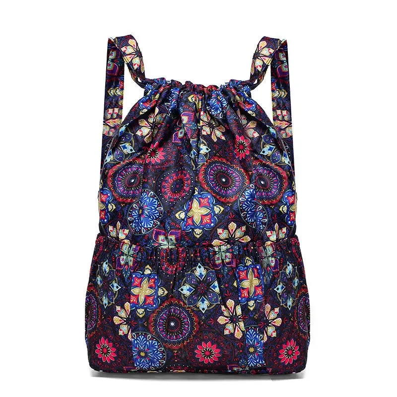 sac à dos à cordon de serrage pour femmes, sac à cordon en nylon, grande capacité, sac à bandoulière léger et polyvalent pour maman