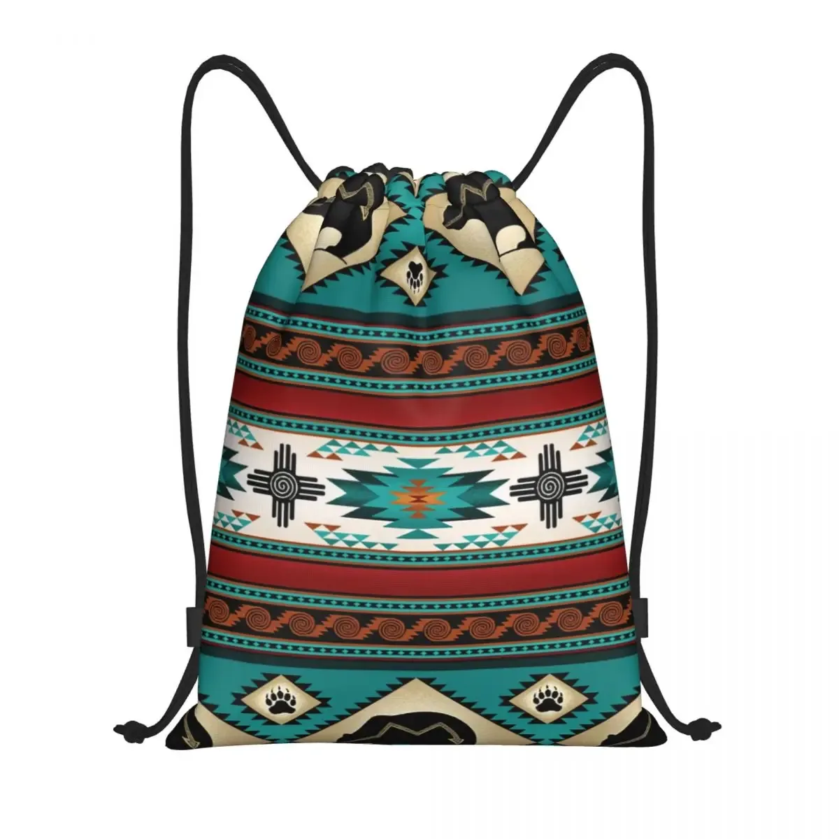 sac à dos navajo native american tribal pattern proximity wstring pour hommes et femmes, sac de sport pliable, sac de sport, sac d'entraînement