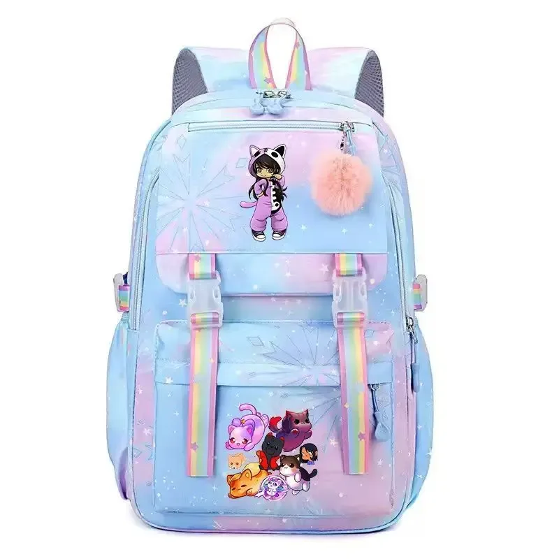 mochila aphmau sac à dos pour femmes et filles, sac d'école pour étudiants, sacs à dos de voyage de grande capacité, sac à dos pour ordinateur portable à la mode