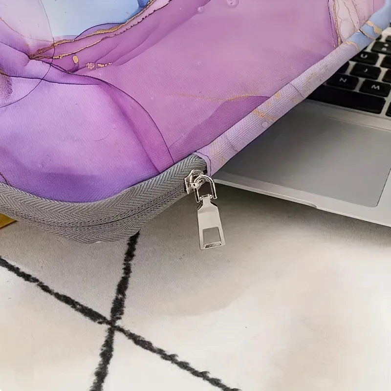 ensemble 1 pièce, sac pour ordinateur portable à motif imprimé marbre, porte-documents, adapté aux ordinateurs portables de 14 pouces, sac fixe pour ordinateur portable
