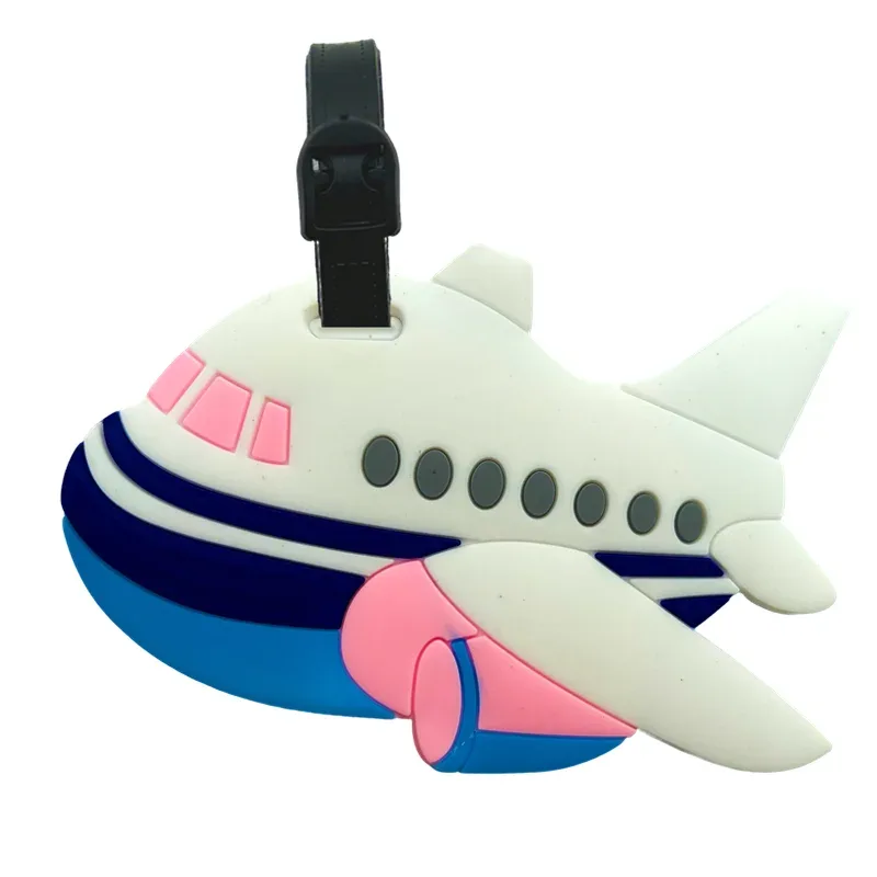 étiquette de bagage en forme de crème glacée mignonne, conception d'image de dessin animé pour enfants et filles, document de voyage et clip d'adresse en pvc durable, adapté