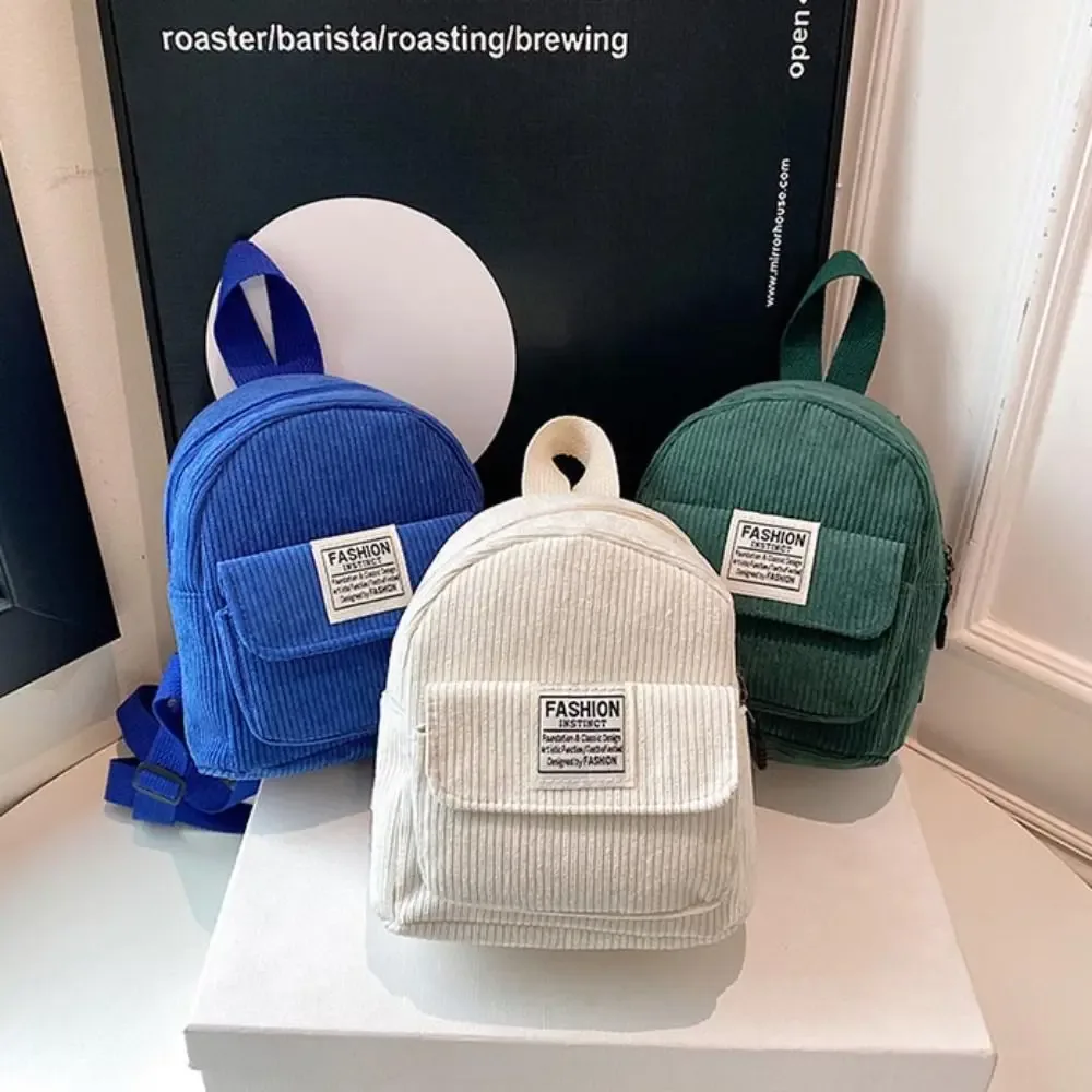 Sac à dos en velours côtelé pour téléphone portable pour femme, sac à main de style coréen, mini sacs initiés, sac à dos solide, sacs d'école pour document