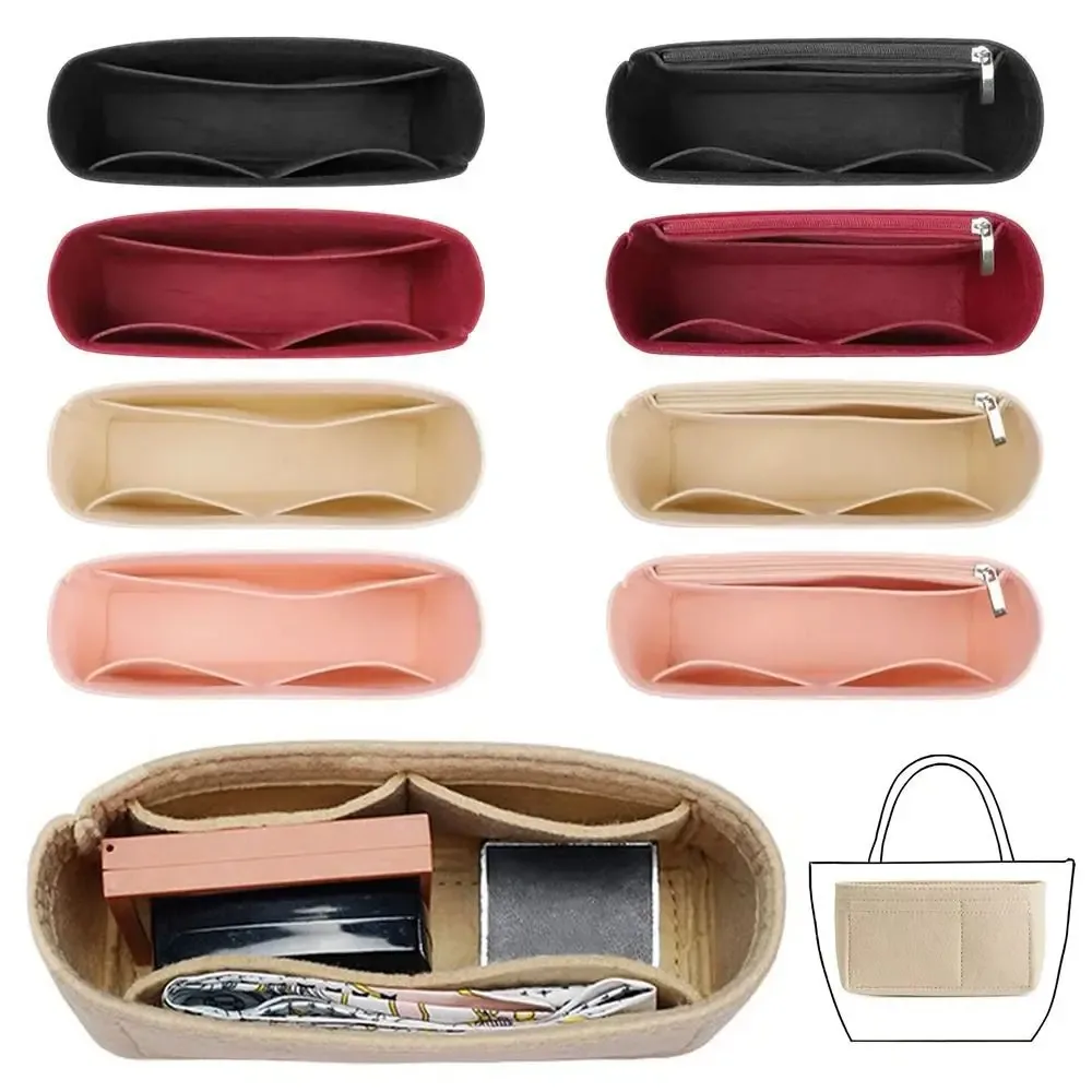 Sacs de rangement durables, sac d'insertion en feutre multi-poches, sac de voyage Portable, organisateur de sac pour Longchamp Mini Bag, 1 pièce