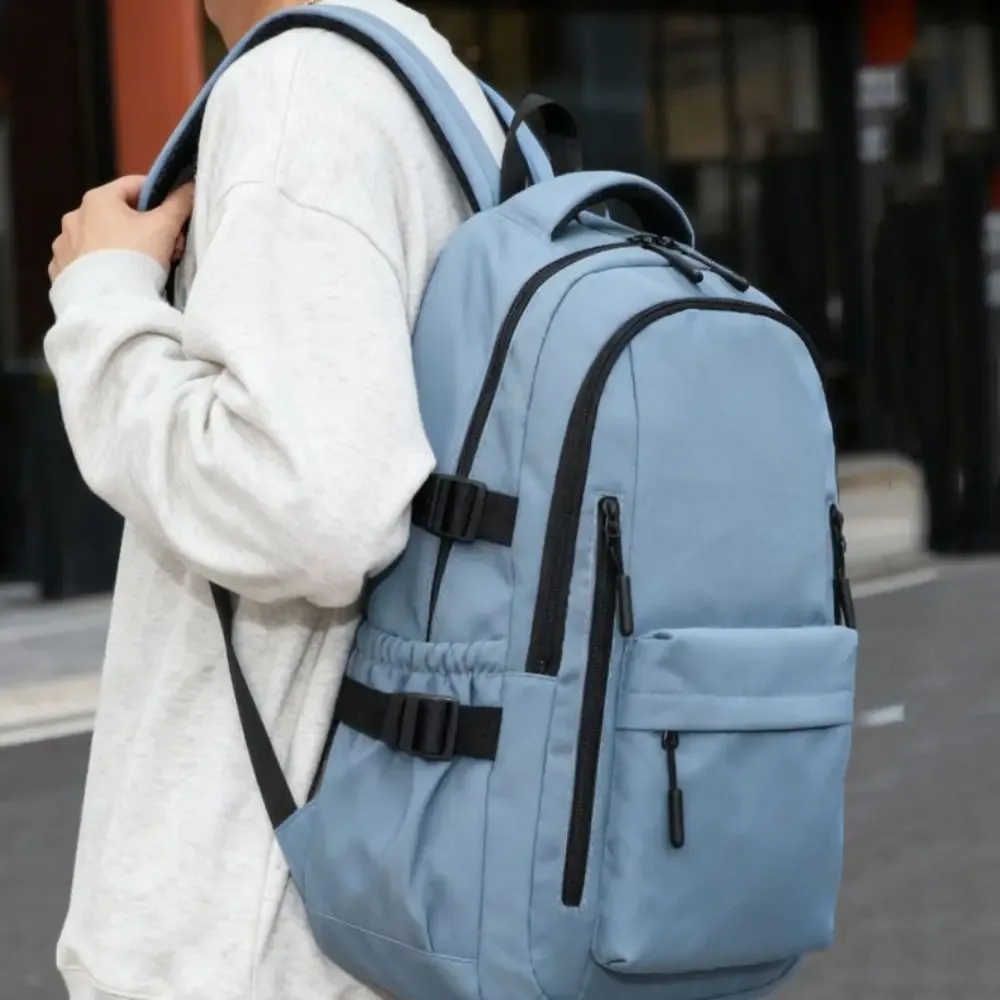Sac à dos d'étudiant de couleur unie, en tissu Oxford, style Harajuku, sac à bandoulière de style coréen, grande capacité, sac d'école pour étudiants, voyage