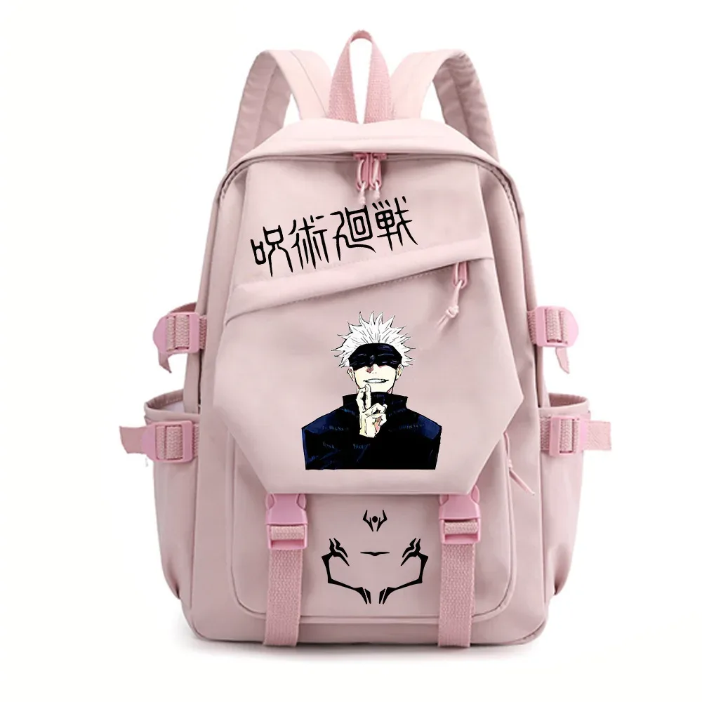 sac à dos d'école anime jujutsu kaisen pour garçon et fille, léger, avec fermoir, pour voyage et études, sac à dos double épaule pour ordinateur portable