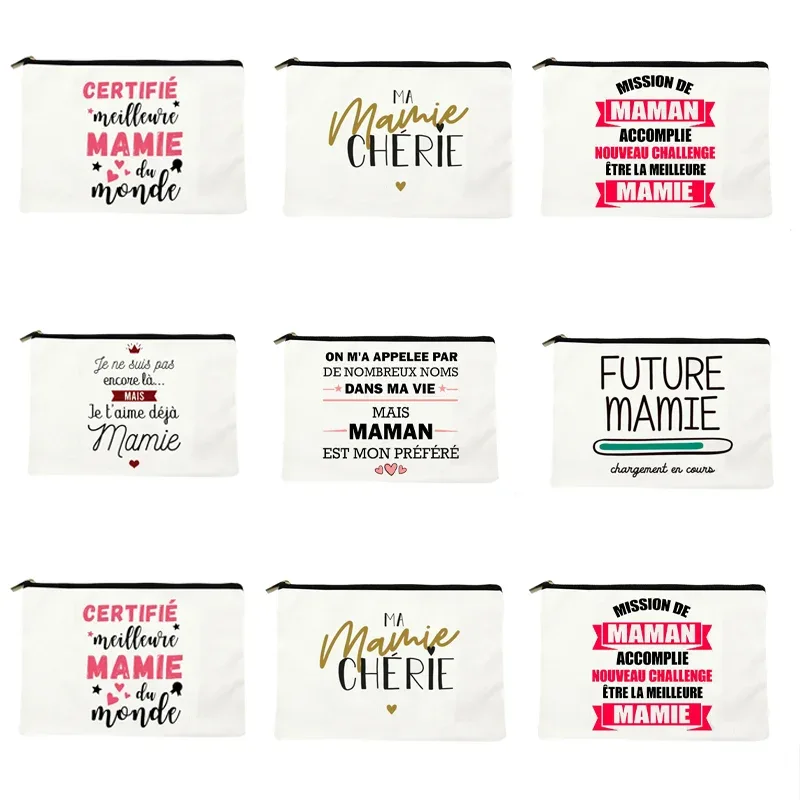 sacs à cosmétiques college avec fermeture éclair, cadeaux pour mamie, trousse de maquillage, meilleure grand-mère du monde, poudres de toilette, annonce de grossesse, voyage, présidence, eser