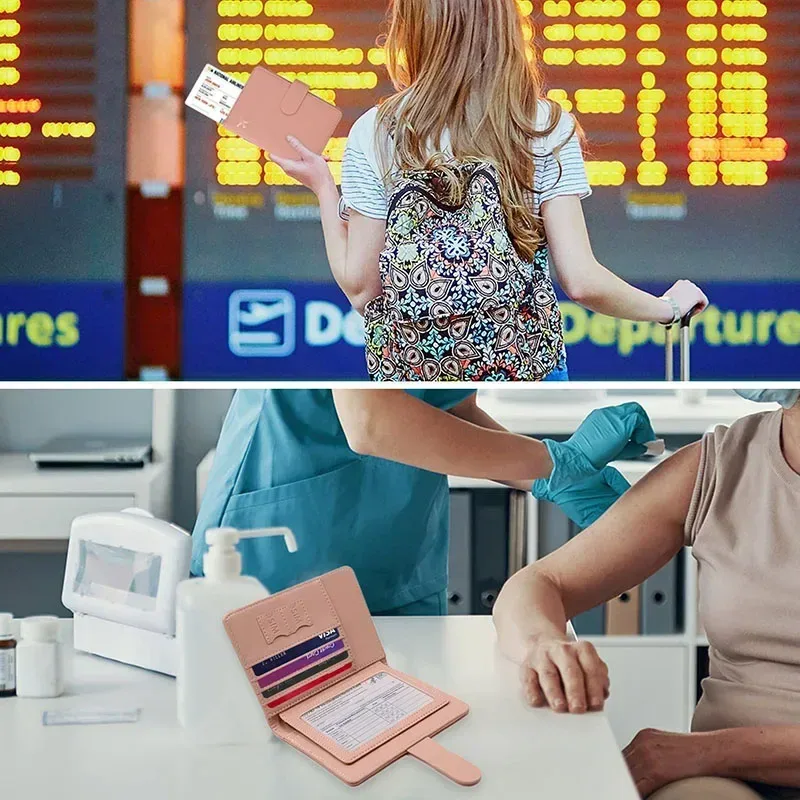 porte-passeport en cuir étanche avec blocage rfid, portefeuille de carte de crédit de voyage, livre de passeport pour femmes et hommes, couverture de passeport à boucle