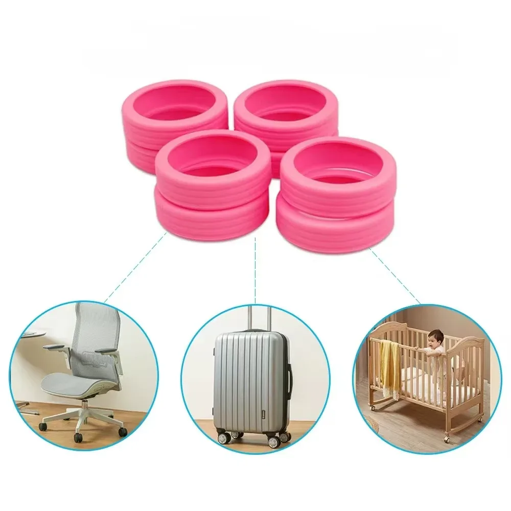 8 pièces housses de roues de bagages en silicone protecteurs de roulettes de valise réduire le bruit boîte de chariot roulettes couverture accessoires de bagages de voyage
