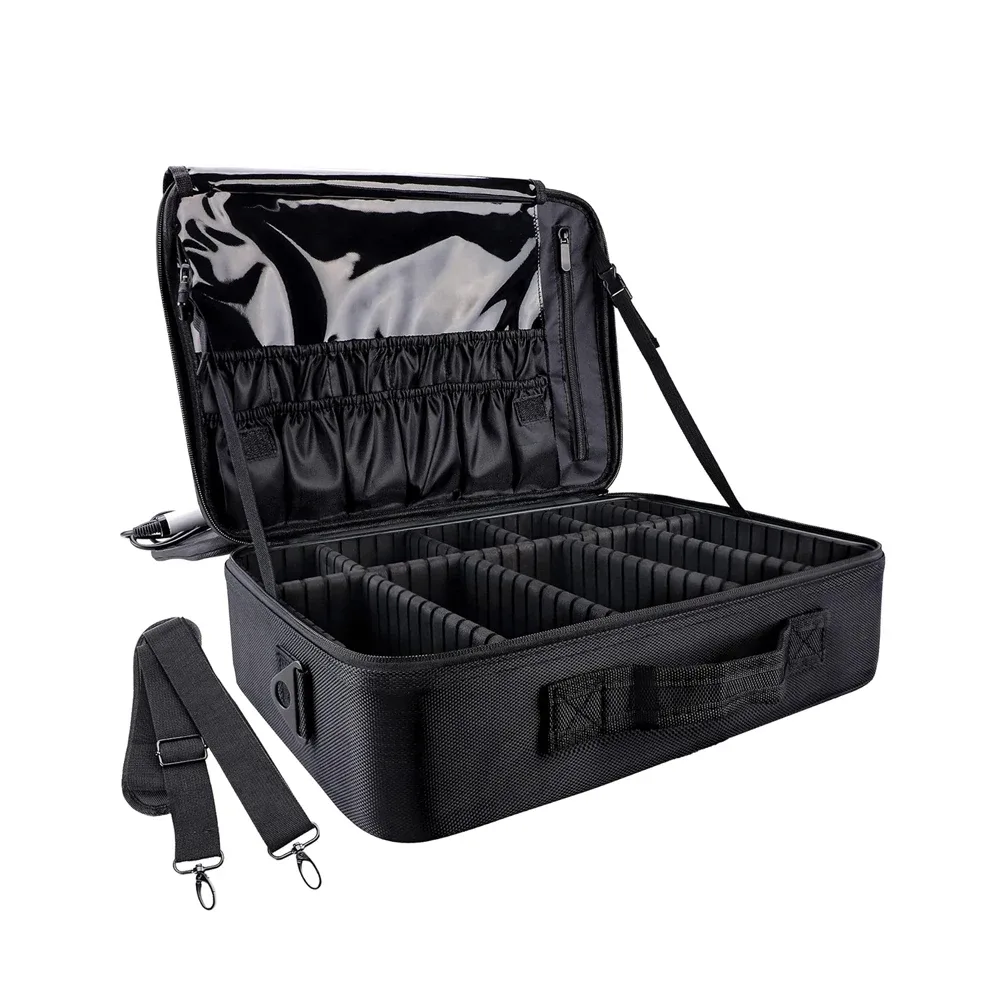 trousse de maquillage de grande capacité, 3 tailles, organisateur de cosmétiques, sac à brosses, étui de train de barbier pour artistes de maquilleurs, ensembles de coupe-cheveux
