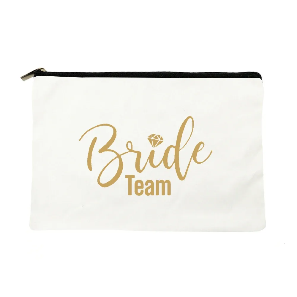 sacs de maquillage college pour femmes, trousse de toilette pour femmes, trousse à cosmétiques, sac de rangement, trousse de toilette, équipe de la mariée, cadeaux de demoiselle d'honneur, évaluation de voyage