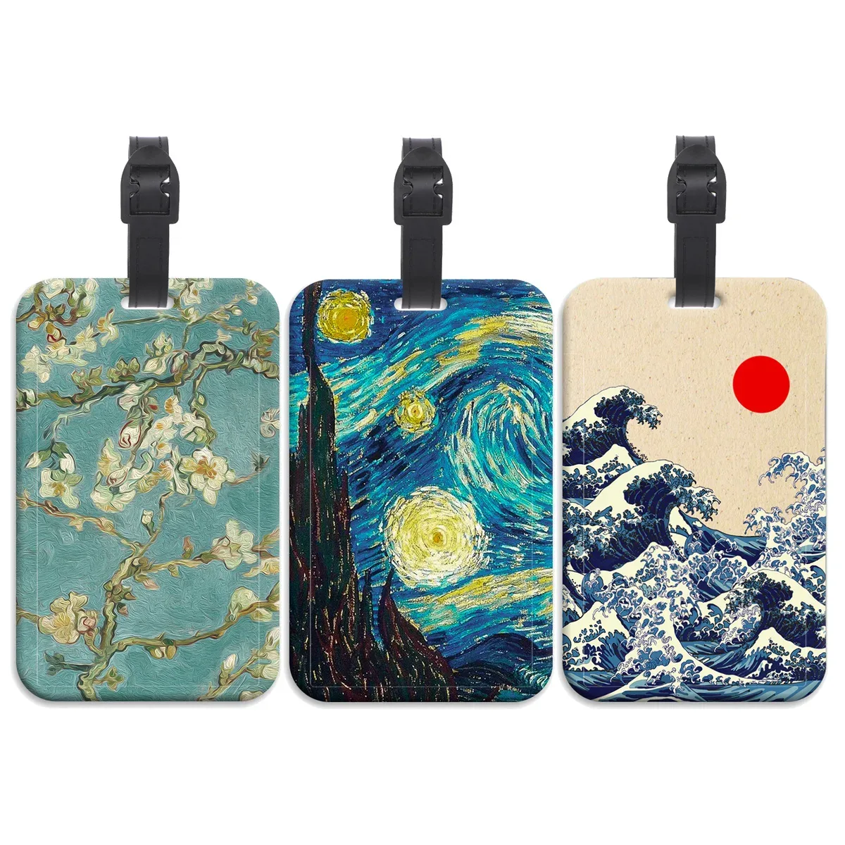peinture à l'huile en plastique étiquette de bagage valise artistique sac à dos anti-perte liste porte-carte d'identité mode bagages accessoires cadeaux