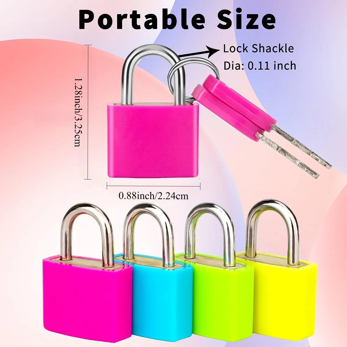 4 serrures de valise avec clés en cuivre pour protéger vos effets personnels, ensemble de 4 mini cadenas pour valises et sacs à dos