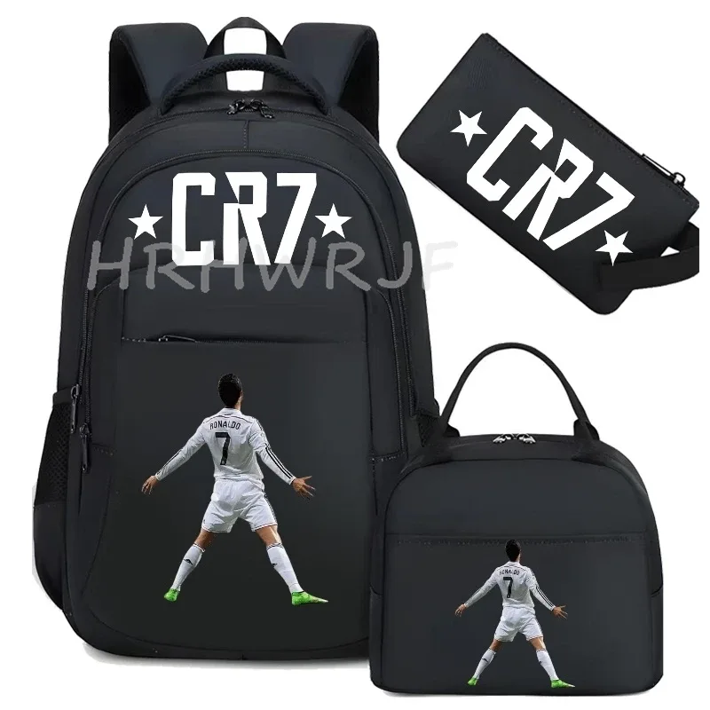 sacs à dos de sport cr7, 3 pièces, camouflage, double épaule, pour ordinateur portable, grande capacité, pour femmes et hommes, voyage, mochila pour usage occasionnel