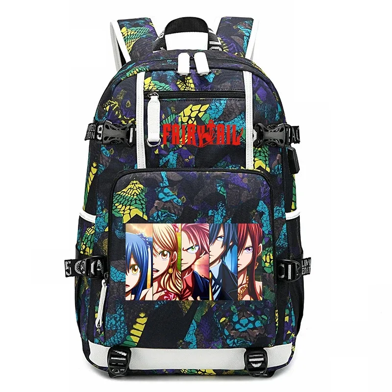 sac à dos d'école imprimé fairy tail anime, grande capacité, sac à livres pour adolescents et enfants, sac à dos de voyage décontracté