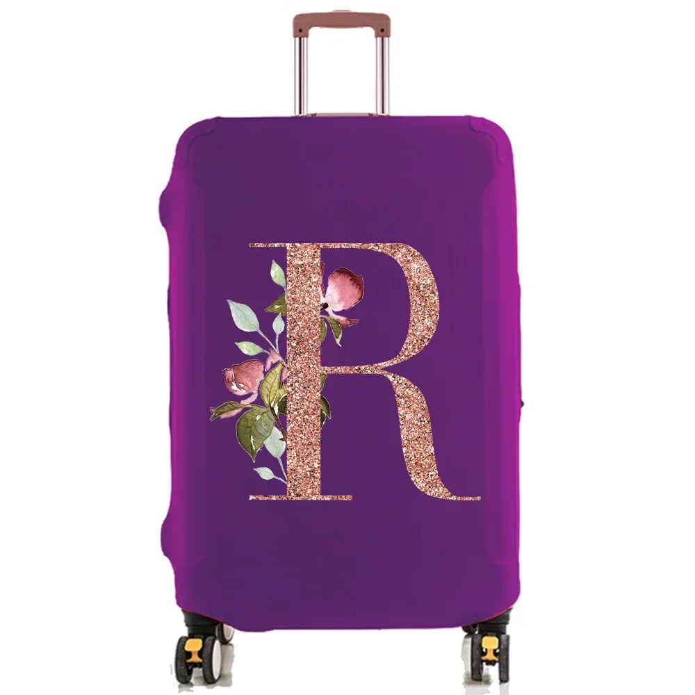 housse de protection pour bagages de 18 à 32 pouces, accessoires de voyage, tissu extensible illimité en or rose, housse anti-poussière, boîtier de chariot