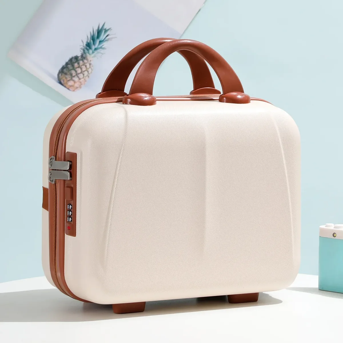 mini valise rigide étanche et résistante aux chocs de 14 pouces, avec mot de passe, pour ranger vos cosmétiques, bagage à main, nouveauté 2025