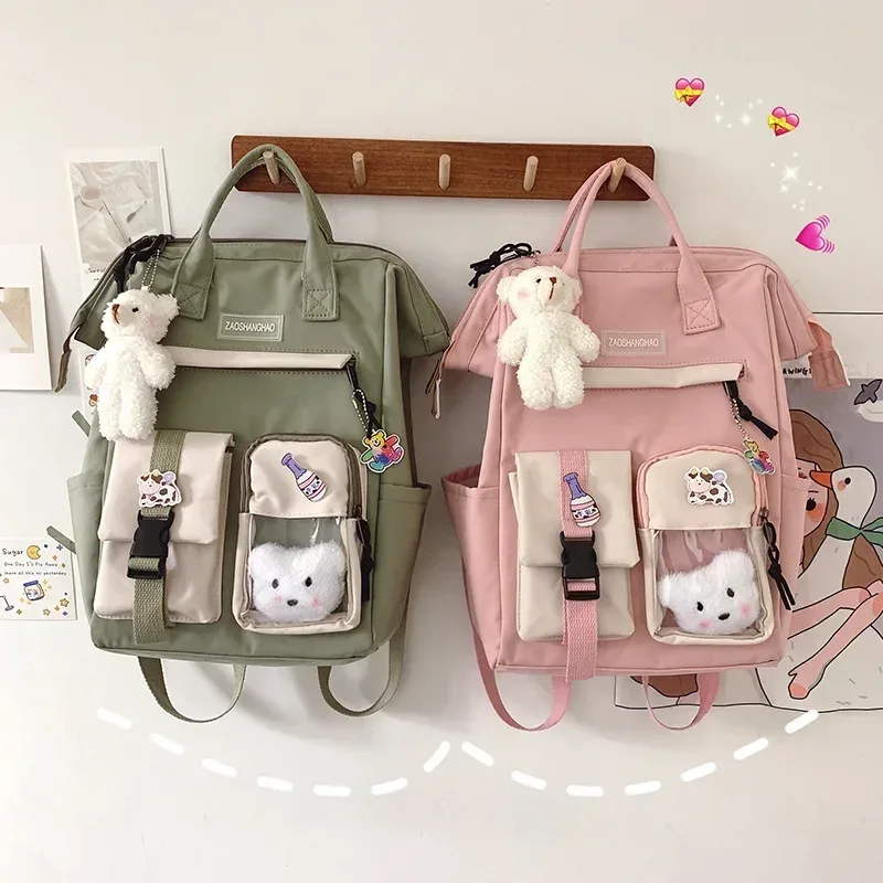 2026 sac à dos femmes couleur bonbon sacs à dos d'ordinateur portable mignon kawaii sacs de lycée pour adolescente japonais voyage camping sac à dos