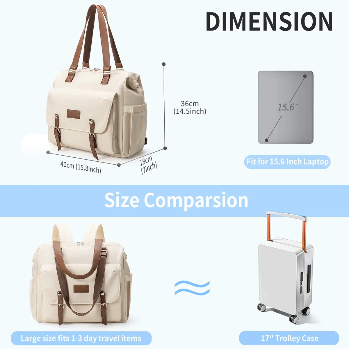 sac à dos fourre-tout léger multi-poches pour maman et bébé, sac à langer convertible en sac à bandoulière avec bretelles rembourrées