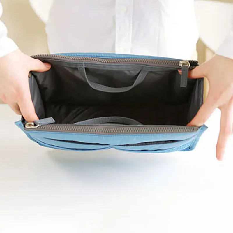 organisateur insérer sac femmes nylon voyage insérer organisateur sac à main sac à main grande doublure dame maquillage cosmétique sac pas cher femme fourre-tout