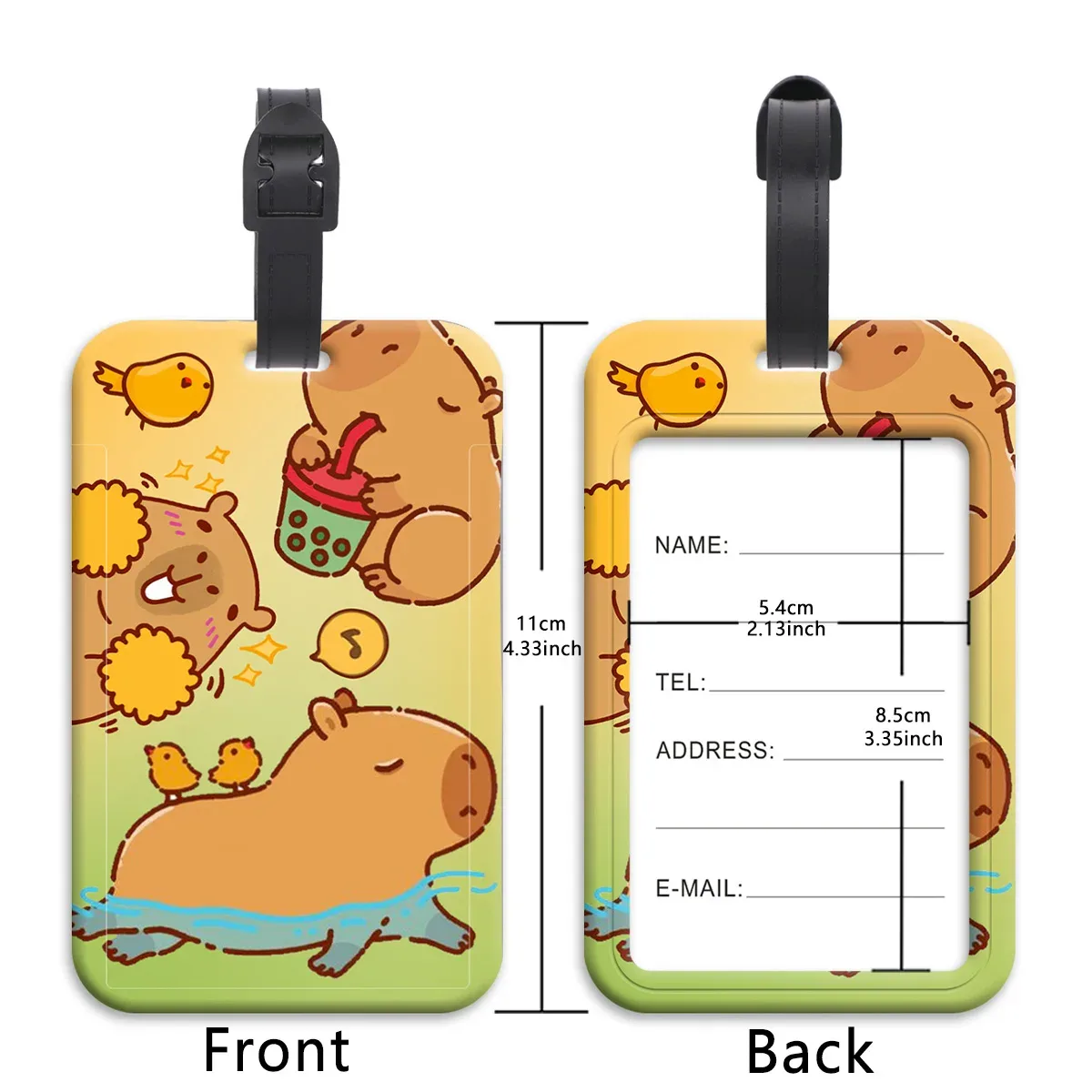 étiquettes de bagage animaux mignons – porte-adresses et noms pour valises – étiquettes de bagage de voyage portables – accessoires de valise