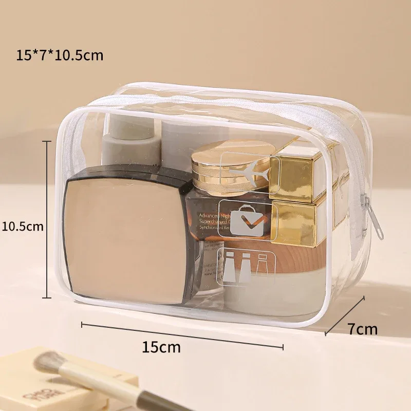 【a6l】trousse de toilette transparente en pvc durable, organiseur de maquillage et cosmétiques de voyage avec fermeture à glissière, accessoire de voyage