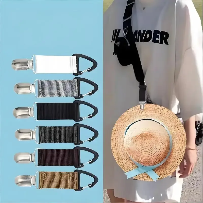 clip de chapeau portable multi-usages, support de chapeau de paille de voyage, clip de sac, organisateur de gants pour camping et accessoires d'équipement extérieur