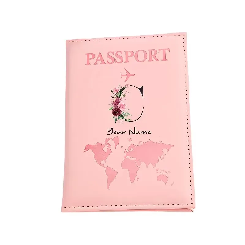 étui de passeport personnalisé, cadeau de voyage personnalisé avec nom/texte pour hommes, femmes, voyageurs - portefeuille porte-passeport léger et à fermeture ouverte