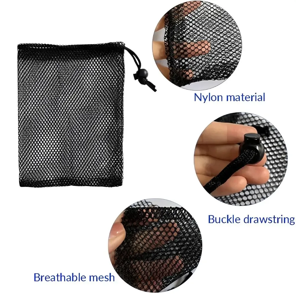 pochette de rangement respirante en maille noire avec cordon de serrage, 6 pièces, pour le golf, la natation, la lessive, le tri des petits objets artisanaux, ymy
