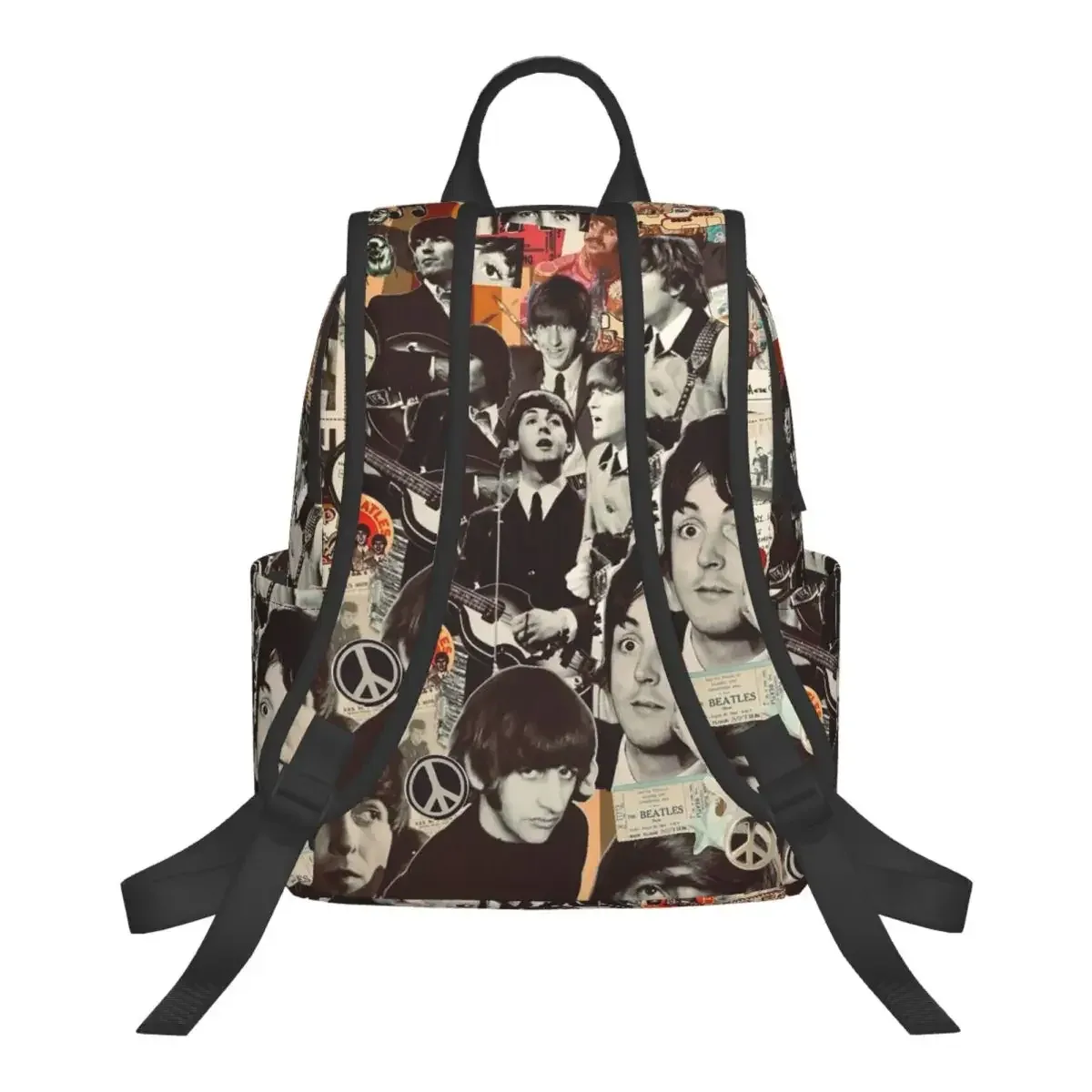 sac à dos artistique harajuku the beatle memebers, sac à livres pour étudiants, sac d'école pour enfants, sacs à bandoulière pour ordinateur, pour hommes et femmes