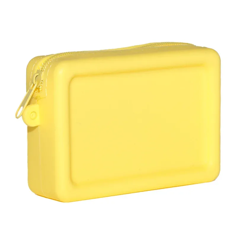 sac à cosmétiques en silicone vintage, étanche, fermeture éclair lisse, porte-écouteurs, porte-documents macaron, portefeuille, porte-monnaie, poudres portables