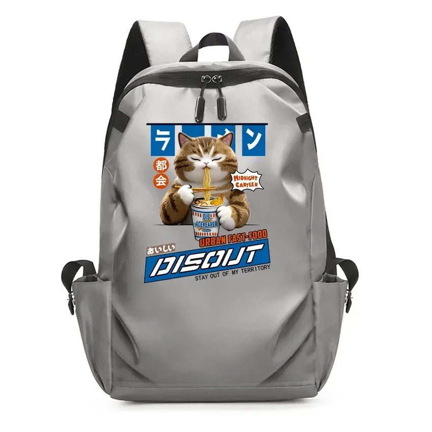 ordinateur portable usb sac à dos sac d'école drôle dessin animé ramen chat motif imprimé sac à dos sac à dos hommes femmes loisirs sac à dos