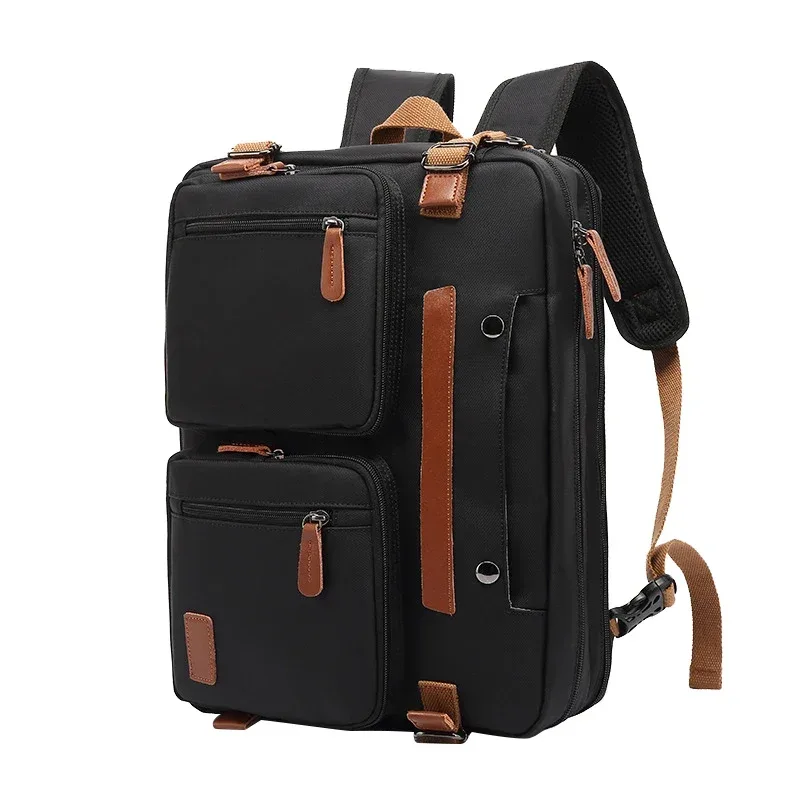 sac à dos personnalisé pour hommes, logo en nylon imperméable à trois usages, sac pour ordinateur portable 15.6/17.3 pouces