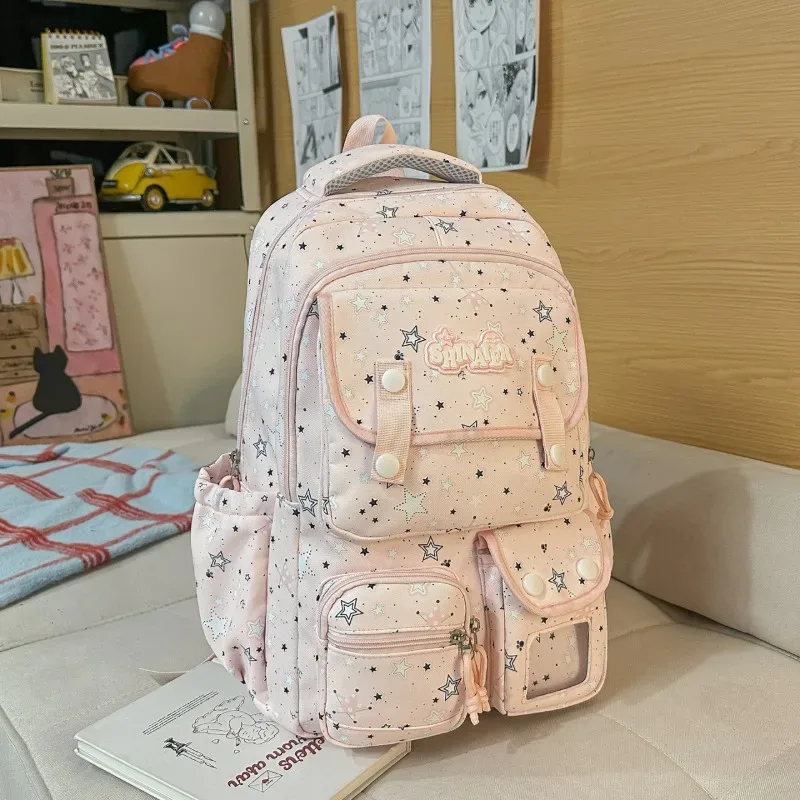 Sac à dos d'écolière japonais grande capacité multi-poches pour collégienne, sac à dos transparent style anime Ita Bag