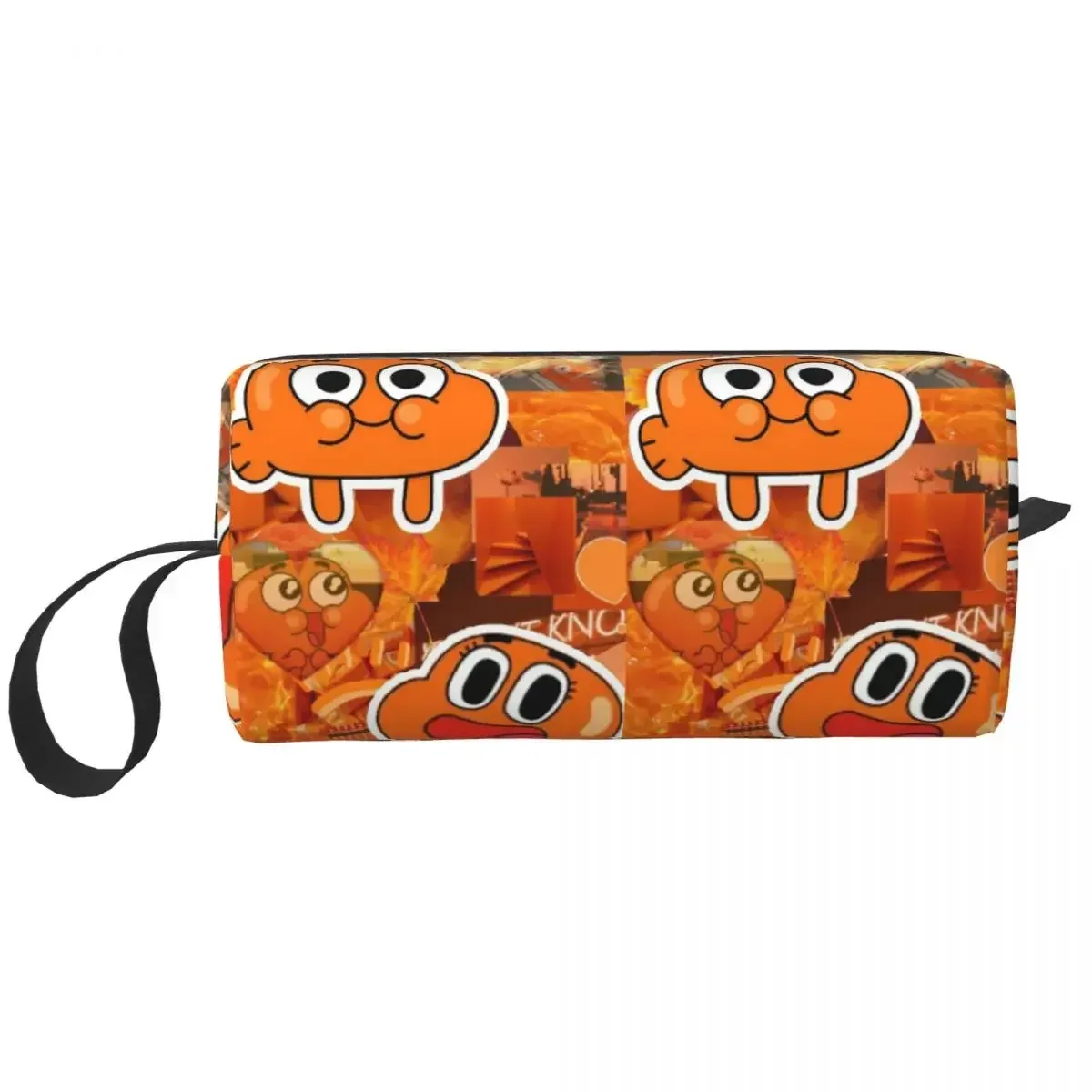 darwin watterson the amazing world of gumball anime makeup bag trousse de rangement pour cosmétiques et articles de toilette pour femmes, trousse à crayons