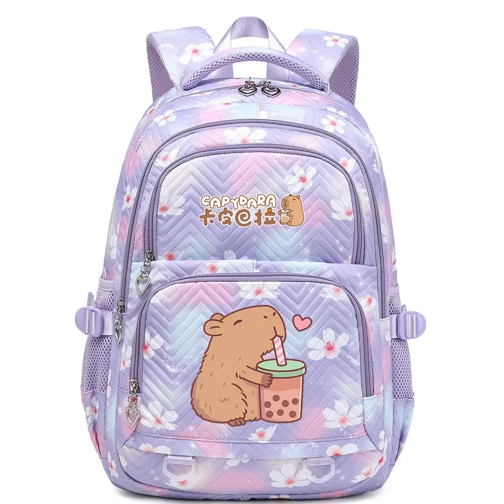 mignon capybara étudiant sac à dos étanche filles enfants retour à l'école livre sacs adolescents cartables femmes voyage sac à dos mochila