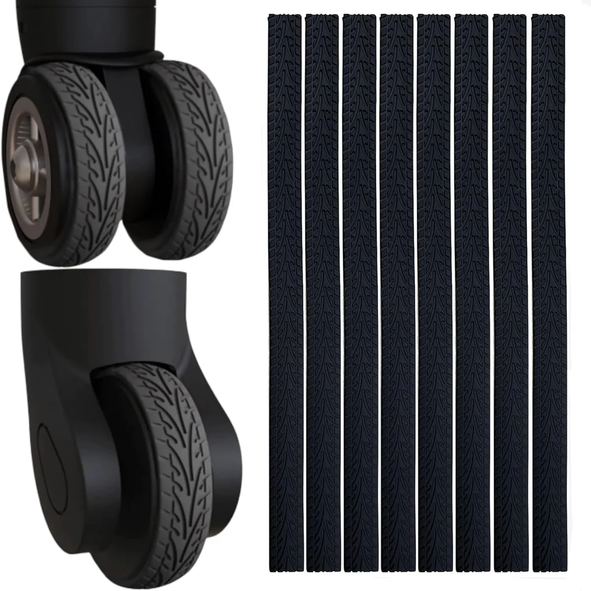 housses de roues de bagages en silicone, protecteurs absorbant les chocs réduisant le bruit, ajustement universel pour roues de valise 4 pièces