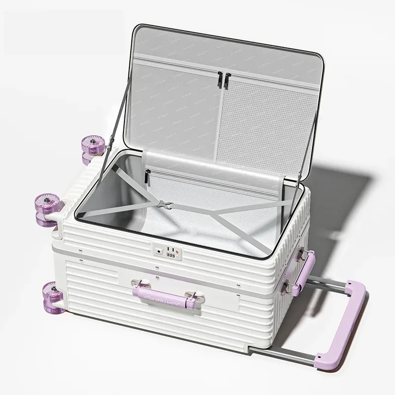 nouveau bagage 20 pouces valise à main ouverture latérale valise de voyage cadre en aluminium boîtier de chariot 30 pouces bagages de grande capacité