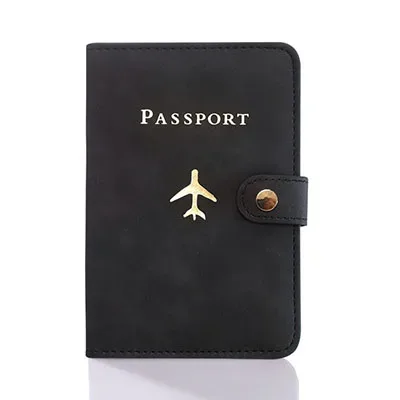 porte-passeport en cuir étanche avec blocage rfid, portefeuille de carte de crédit de voyage, livre de passeport pour femmes et hommes, couverture de passeport à boucle
