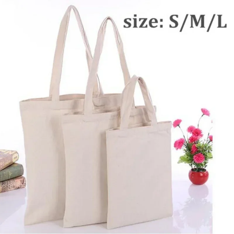 sac à bandoulière en toile grande capacité, pliable, écologique, en coton, réutilisable, pour peinture diy, sac d'épicerie, beige