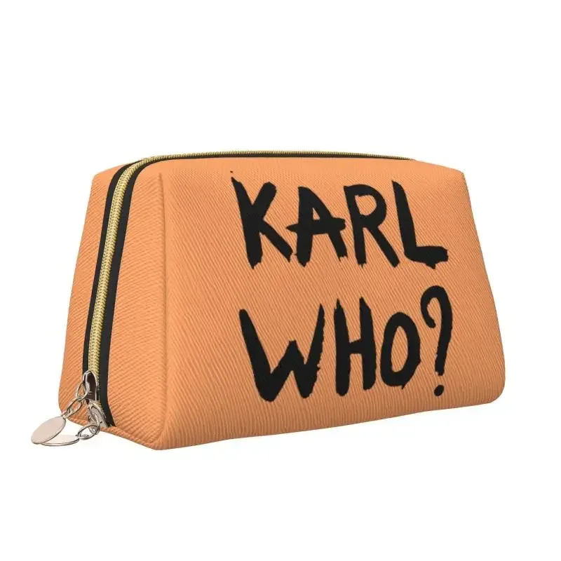 karl who – trousse de maquillage en cuir imprimé, pochette de rangement de voyage pliable et étanche, trousse de toilette portable pour femmes et filles