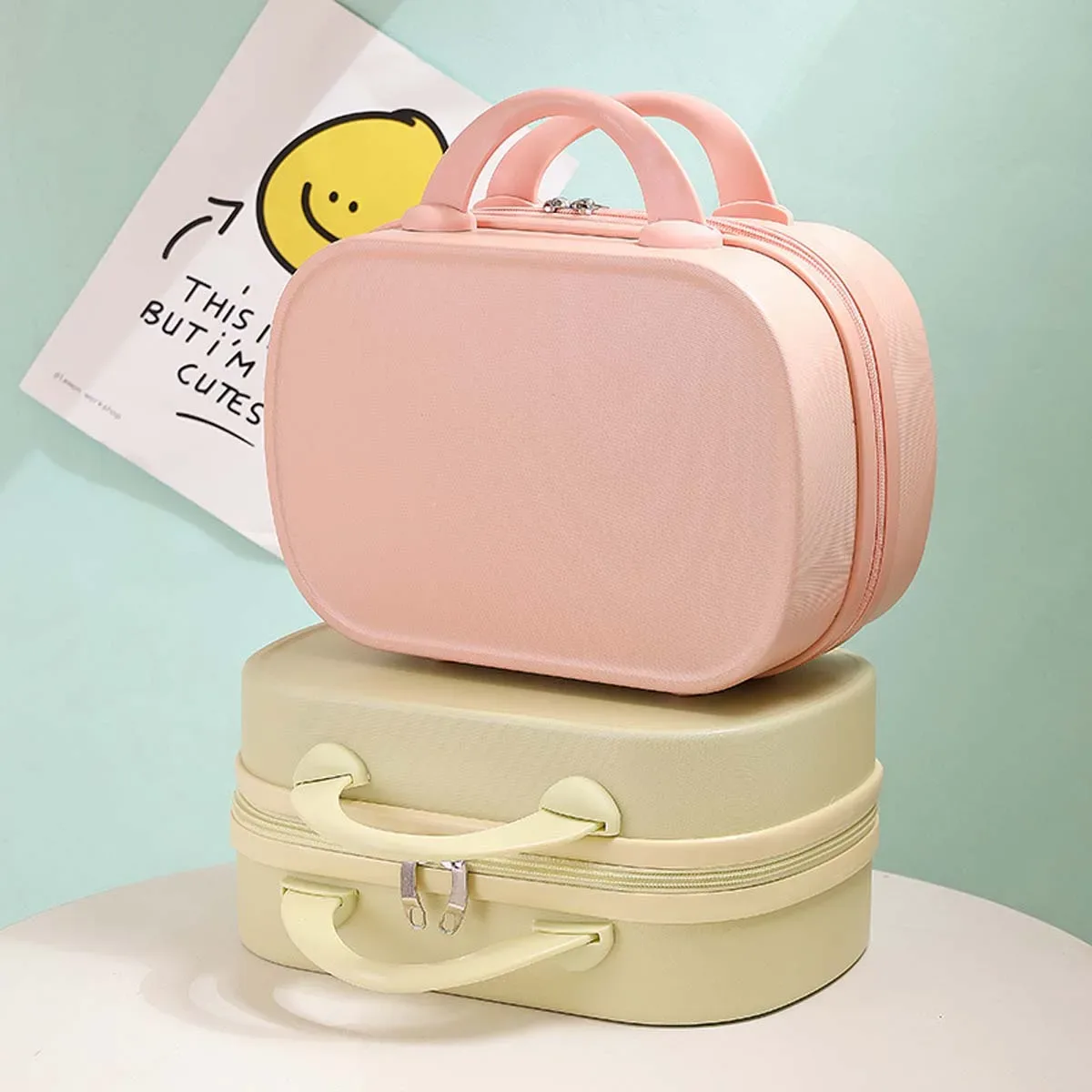 Bagage à main contrasté de couleur, petite trousse de maquillage pour femmes, pratique, étui de mot de passe de voyage de 14 pouces, mini sac de rangement léger