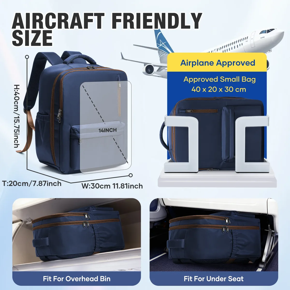 sac à dos de voyage, sac de cabine, sac à dos ryanair 40x30x20, sac à dos pour ordinateur portable 15,6 pouces