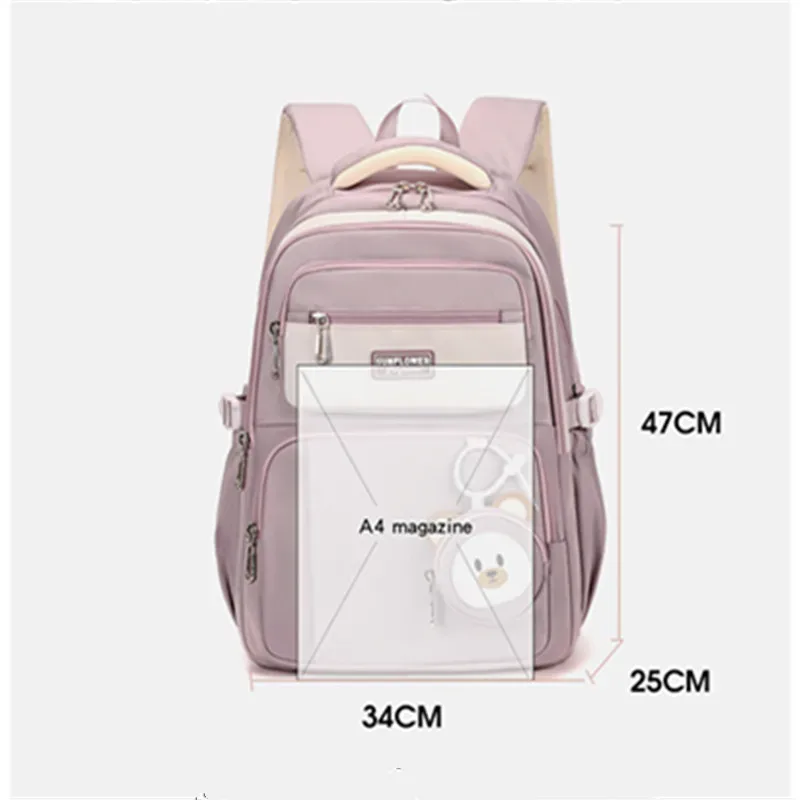 Sac à dos série ours mignon pour adolescentes, sac d'école léger pour collégiens, sac à dos de voyage pour femmes