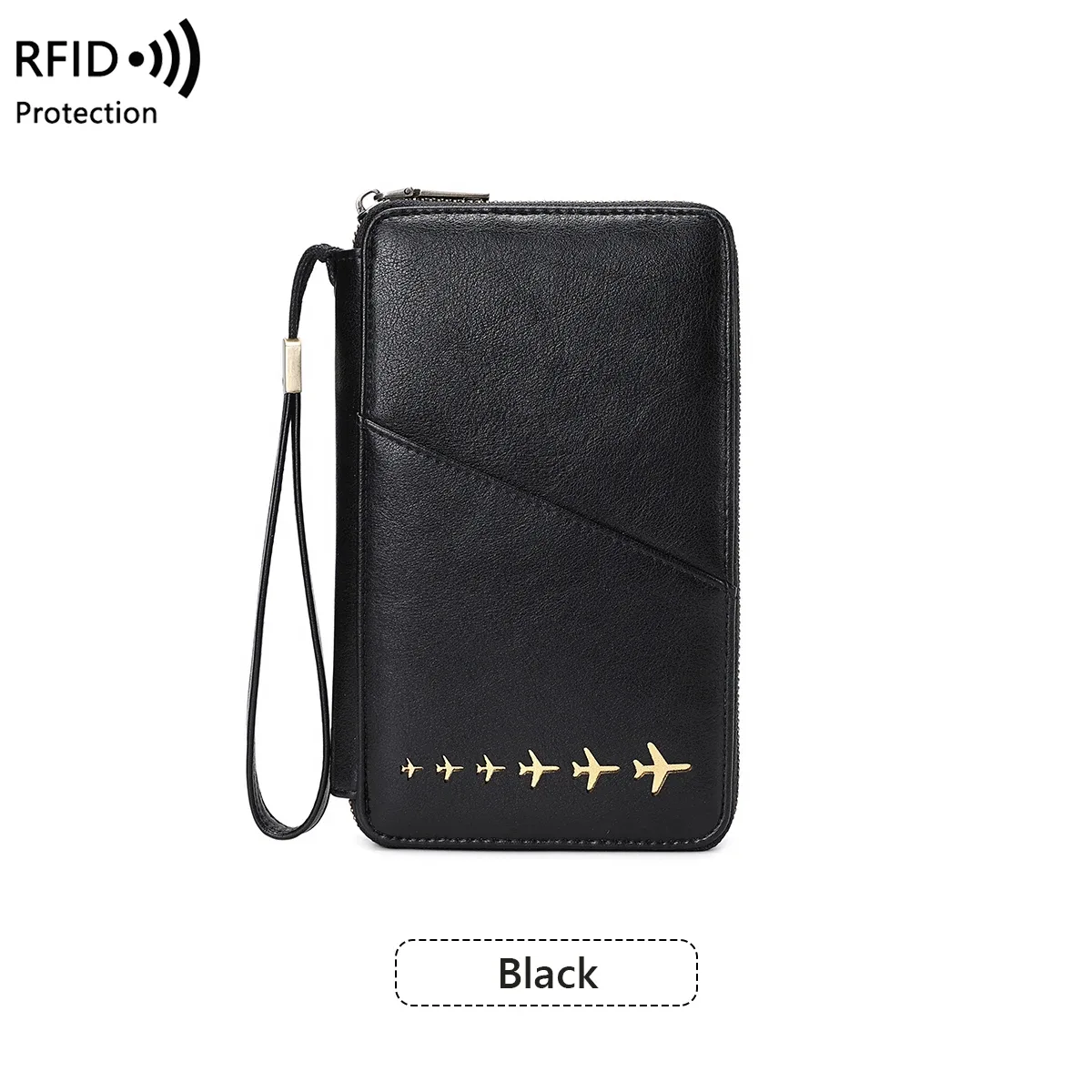 nouveau portefeuille porte-passeport familial rfid bloquant le sac de rangement de documents de voyage femmes hommes portefeuille de passeport multifonctionnel en cuir pu