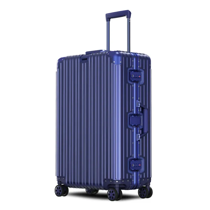 valise en aluminium 20/22/24/26/29 pouces, 100% alliage aluminium-magnésium, valise à roulettes avec serrure à combinaison, bagage cabine