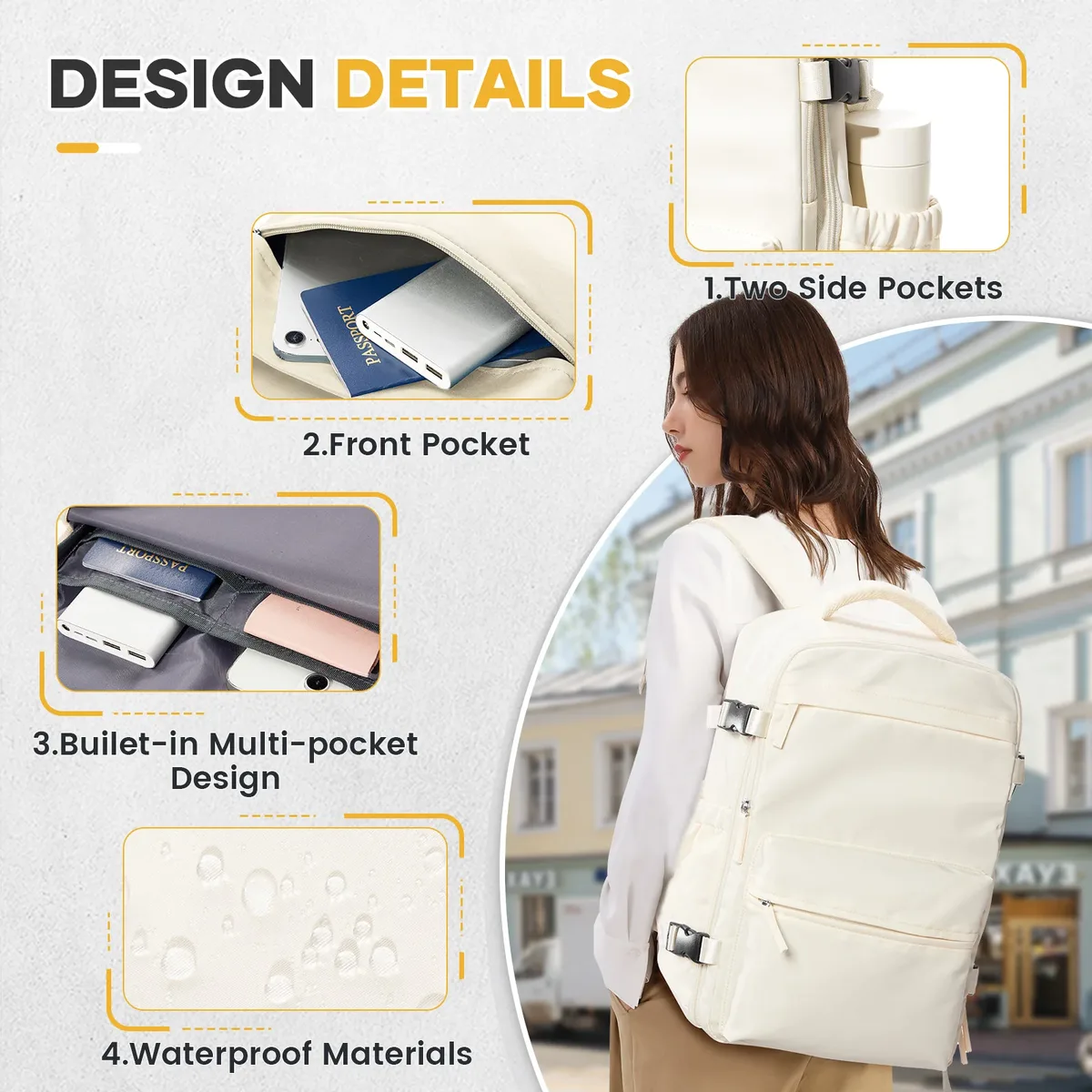 sac à dos de voyage ryanair pour cabine d'avion, sac à dos de compression sous vide, sac à dos pour ordinateur portable professionnel pour femmes et hommes, sac à main