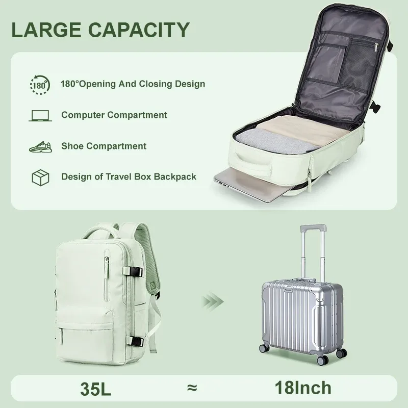 sac à dos de voyage pour femmes, bagage à main approuvé par la compagnie aérienne, grand sac à dos de randonnée pour sports de plein air, adapté au sac à dos pour ordinateur portable de 15.6 pouces