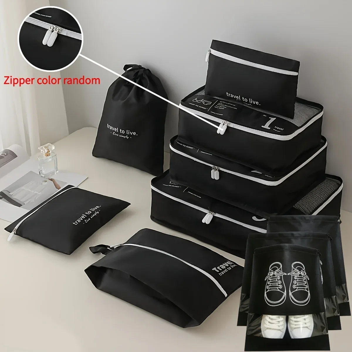 nouveau sac de tri pour bagages, 10 pièces, sac de rangement portable pour voyage, sac de tri et de classification pour vêtements et bagages