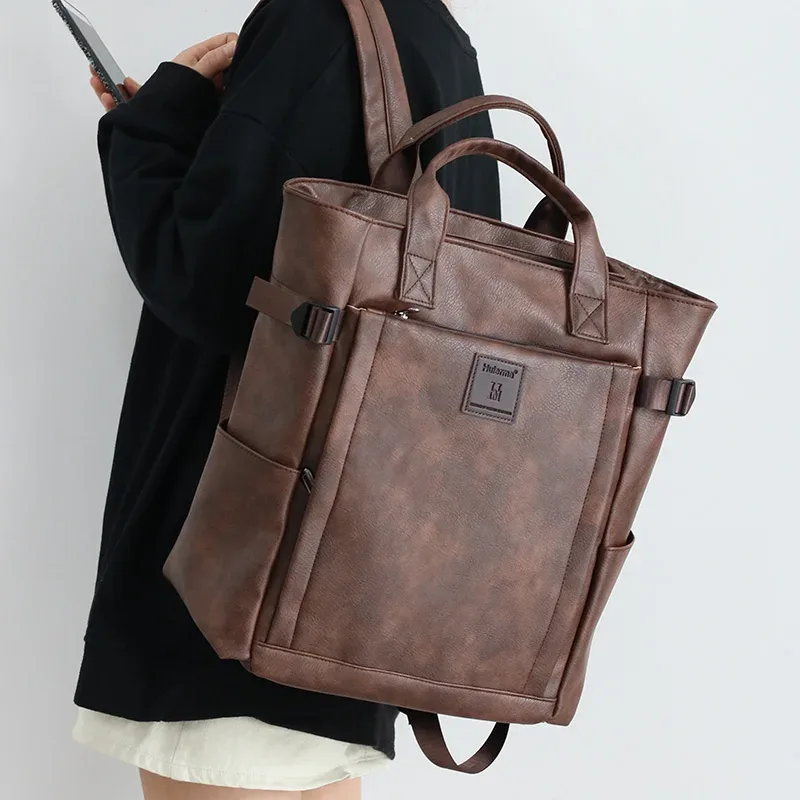 Sacs à dos de créateur pour femmes en cuir PU, sacs de voyage pour hommes, sacs d'école grande capacité, grands sacs fourre-tout pour étudiantes, sacs à dos pour ordinateur portable